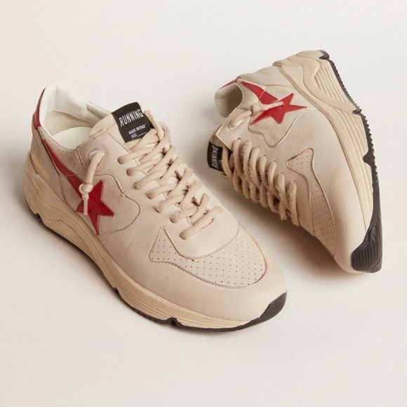 GOLDEN GOOSE - Running Sole in Grey/Red Sneakers - MSRP $615.00 - BNIB - FALL24 - Picture 2 of 4